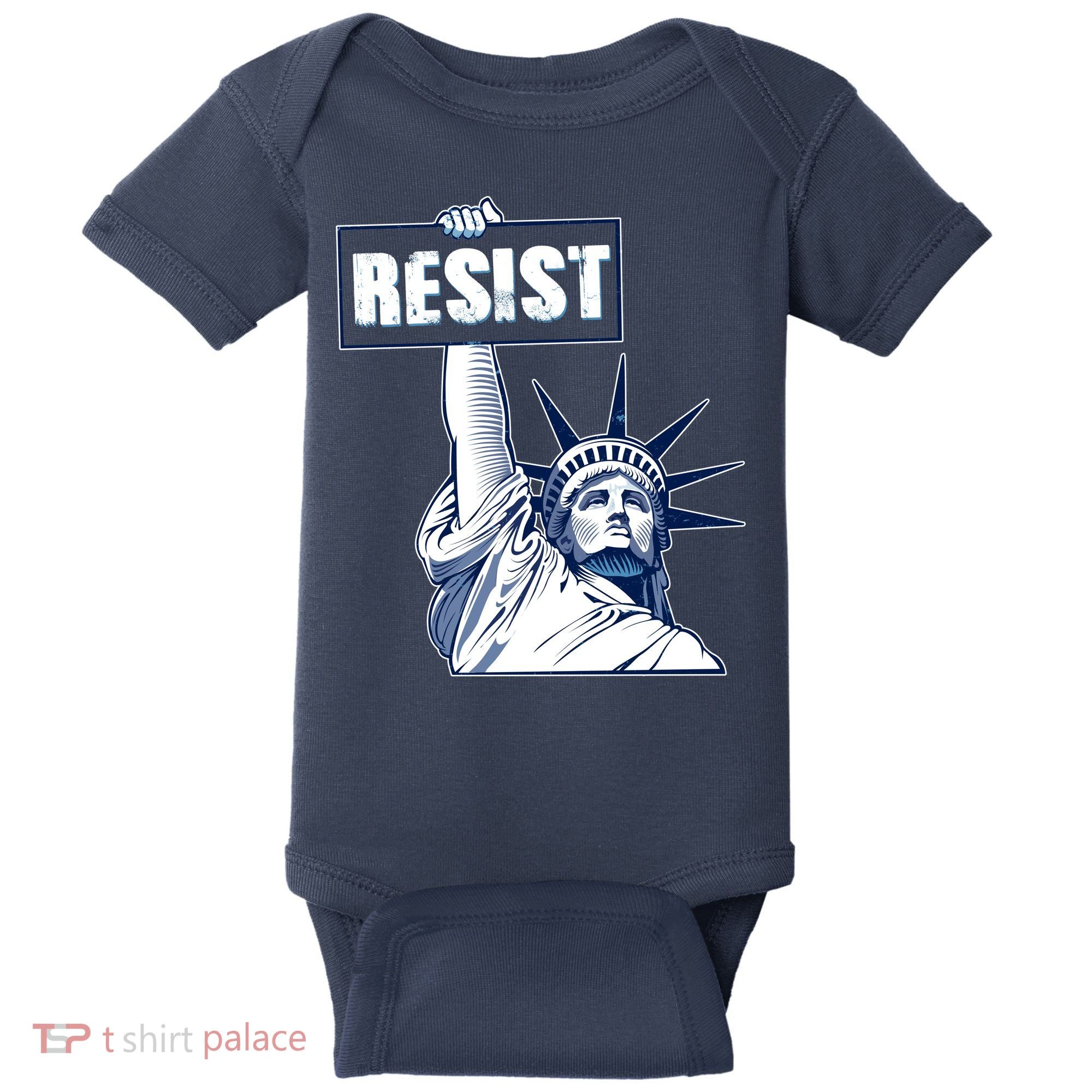 Statue of Liberty Resist Protest Fight Baby Bodysuit