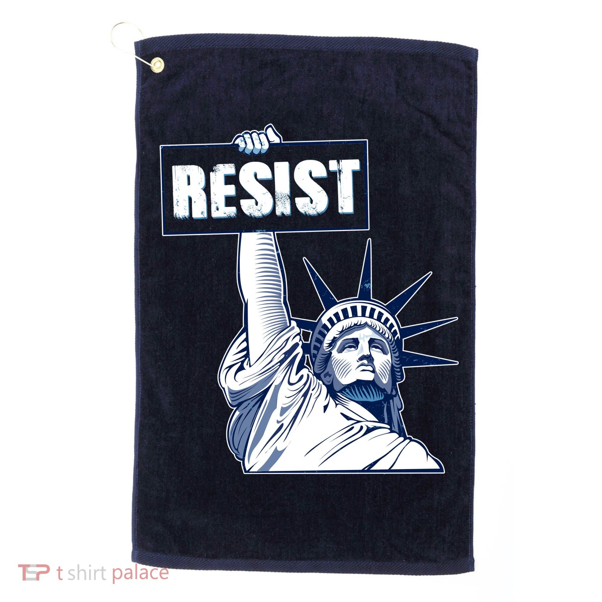 Statue of Liberty Resist Protest Fight Golf Towel