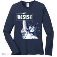 Statue of Liberty Resist Protest Fight Women's Long Sleeve Shirt thumb 0