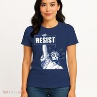 Statue of Liberty Resist Protest Fight Women's T-Shirt thumb 4