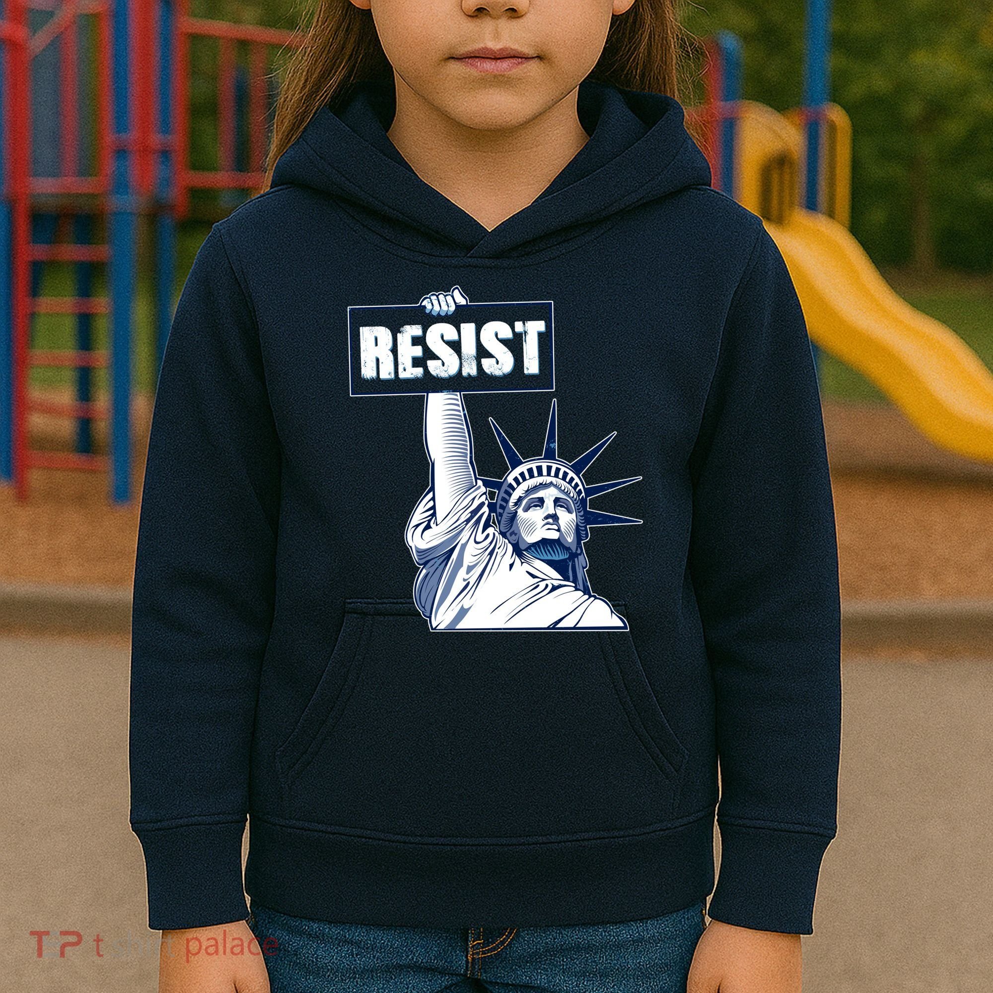 Statue of Liberty Resist Protest Fight Kids Hoodie
