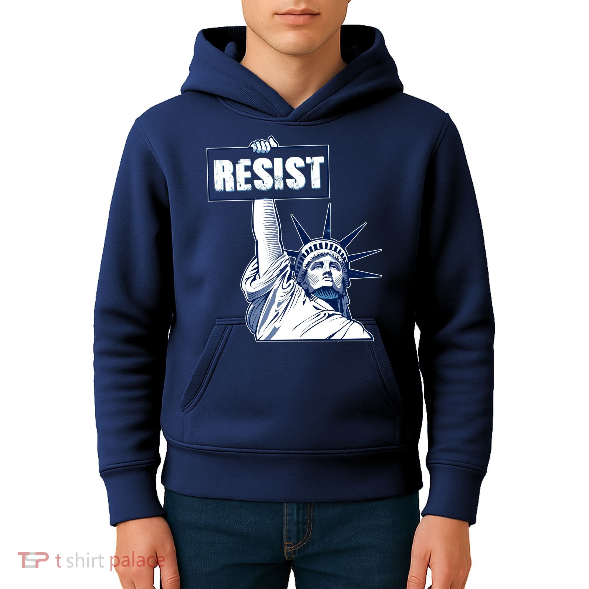 Statue of Liberty Resist Protest Fight Kids Hoodie