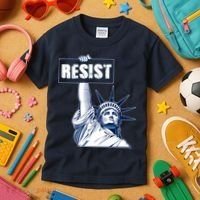 Statue of Liberty Resist Protest Fight Kids T-Shirt thumb 3