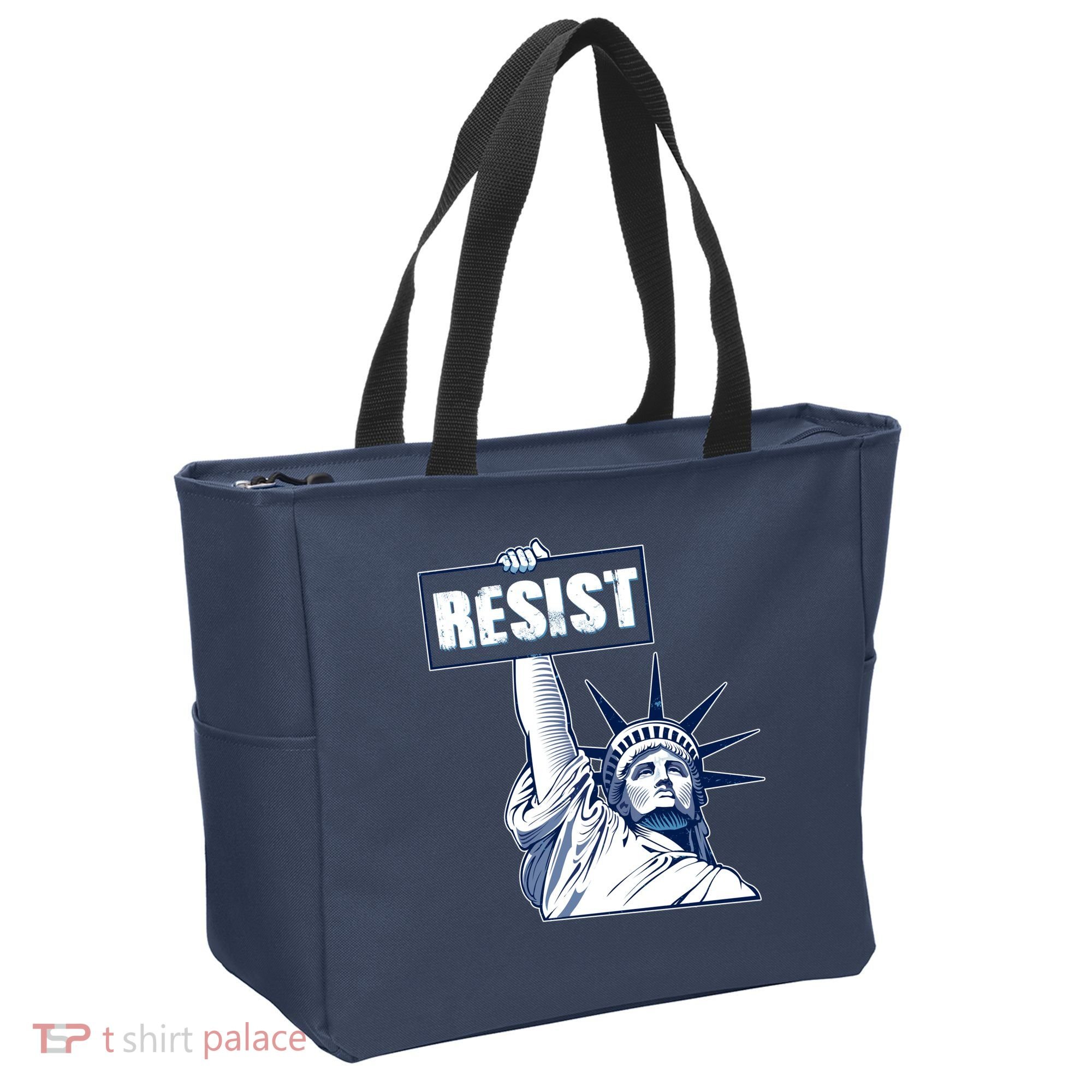 Statue of Liberty Resist Protest Fight Tote Bag