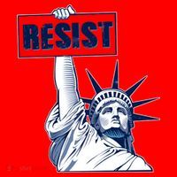 Statue of Liberty Resist Protest Fight Santa Hat thumb 1