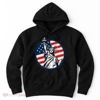 Statue Of Liberty With American Flag Fourth Of July Hoodie thumb 0