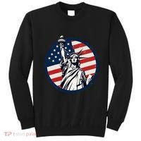 Statue Of Liberty With American Flag Fourth Of July Sweatshirt thumb 0