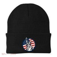 Statue Of Liberty With American Flag Fourth Of July Beanie thumb 0