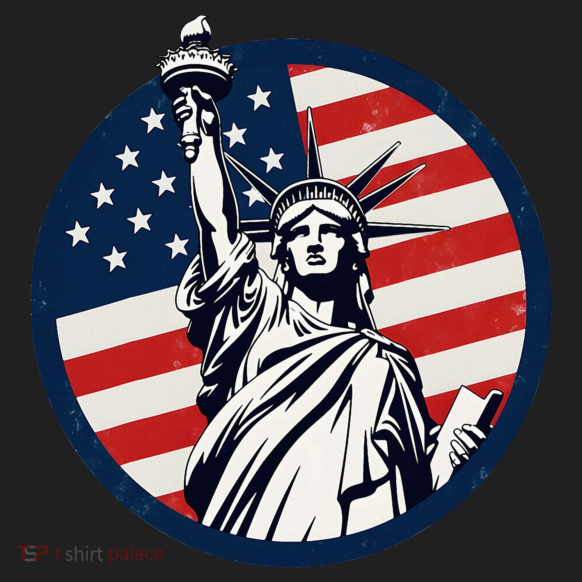 Statue Of Liberty With American Flag Fourth Of July Beanie