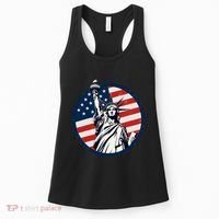 Statue Of Liberty With American Flag Fourth Of July Women's Tank Top thumb 0
