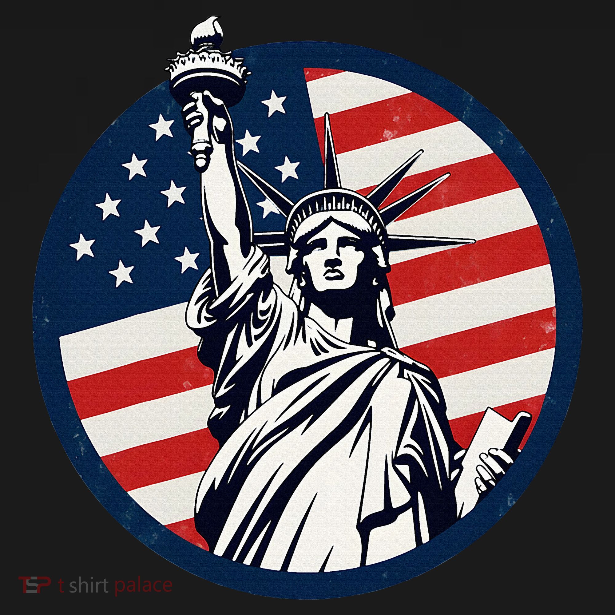 Statue Of Liberty With American Flag Fourth Of July Women's Tank Top