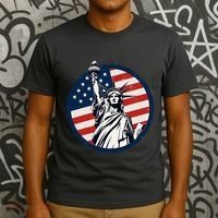 Statue Of Liberty With American Flag Fourth Of July T-Shirt thumb 3