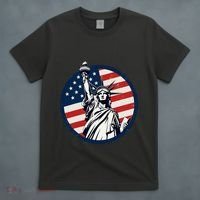 Statue Of Liberty With American Flag Fourth Of July T-Shirt thumb 4