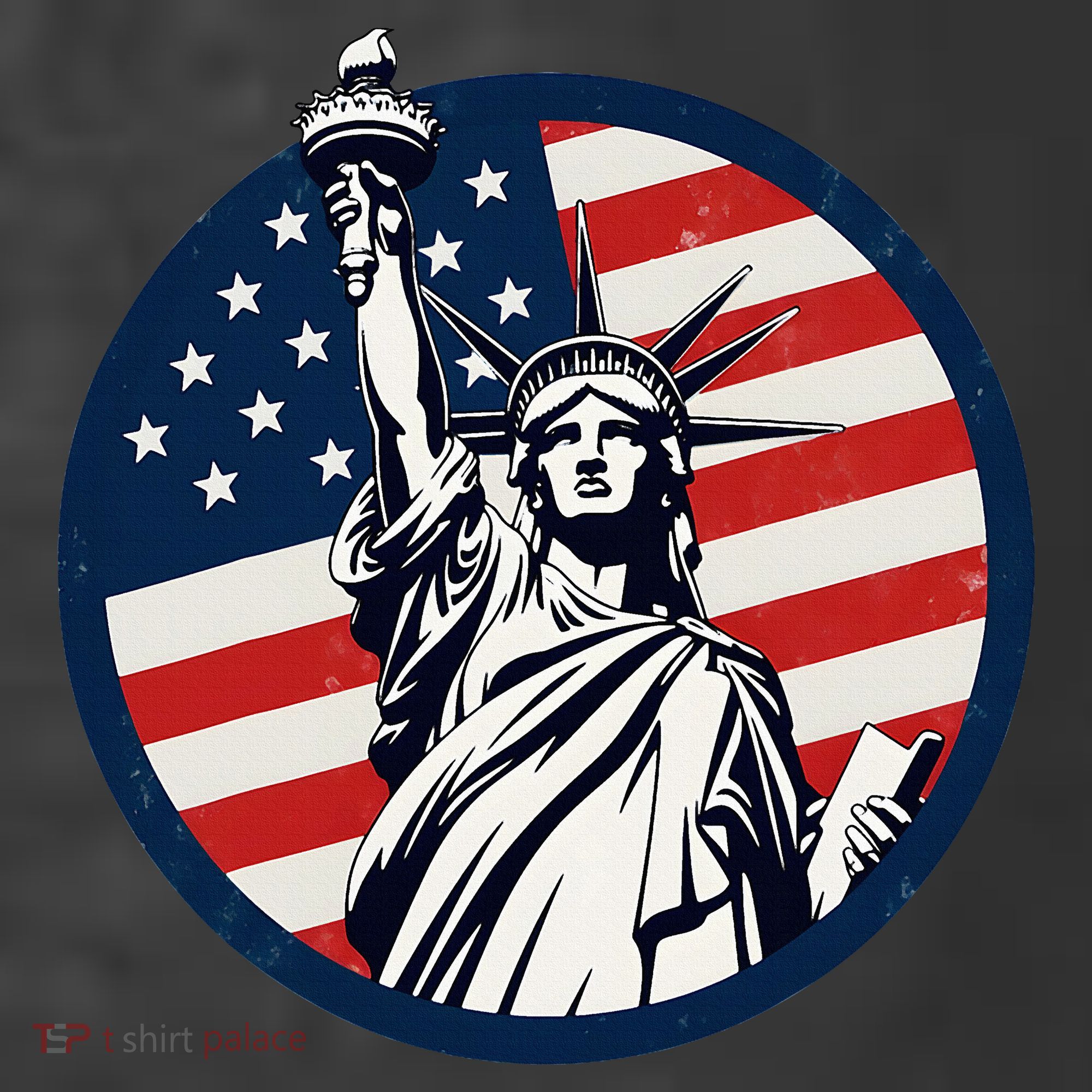 Statue Of Liberty With American Flag Fourth Of July Women's Hoodie