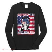 Sippin On Liberty 4th Of July Men Abraham Lincoln Flag Funny Long Sleeve Shirt thumb 0