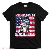 Sippin On Liberty 4th Of July Men Abraham Lincoln Flag Funny T-Shirt thumb 0