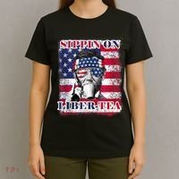 Sippin On Liberty 4th Of July Men Abraham Lincoln Flag Funny T-Shirt thumb 4