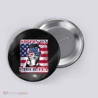Sippin On Liberty 4th Of July Men Abraham Lincoln Flag Funny Button thumb 0