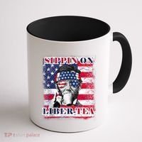 Sippin On Liberty 4th Of July Men Abraham Lincoln Flag Funny Coffee Mug thumb 1