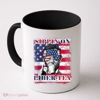 Sippin On Liberty 4th Of July Men Abraham Lincoln Flag Funny Coffee Mug thumb 0