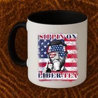 Sippin On Liberty 4th Of July Men Abraham Lincoln Flag Funny Coffee Mug thumb 2
