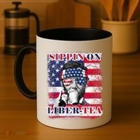 Sippin On Liberty 4th Of July Men Abraham Lincoln Flag Funny Coffee Mug thumb 4