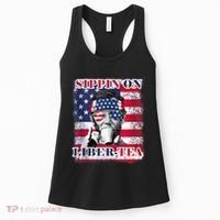 Sippin On Liberty 4th Of July Men Abraham Lincoln Flag Funny Women's Tank Top thumb 0