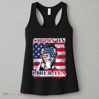 Sippin On Liberty 4th Of July Men Abraham Lincoln Flag Funny Women's Tank Top thumb 3
