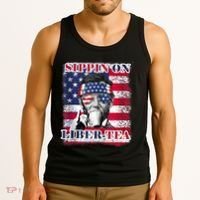 Sippin On Liberty 4th Of July Men Abraham Lincoln Flag Funny Tank Top thumb 3
