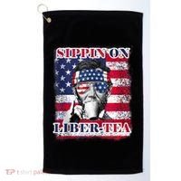 Sippin On Liberty 4th Of July Men Abraham Lincoln Flag Funny Golf Towel thumb 0