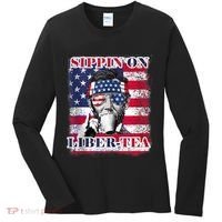 Sippin On Liberty 4th Of July Men Abraham Lincoln Flag Funny Women's Long Sleeve Shirt thumb 0