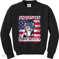 Sippin On Liberty 4th Of July Men Abraham Lincoln Flag Funny Kids Sweatshirt thumb 0