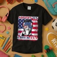 Sippin On Liberty 4th Of July Men Abraham Lincoln Flag Funny Kids T-Shirt thumb 3