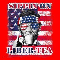 Sippin On Liberty 4th Of July Men Abraham Lincoln Flag Funny Santa Hat thumb 1