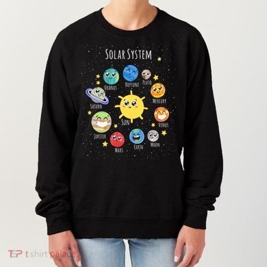 Solar System Children's Illustration Women's Sweatshirt