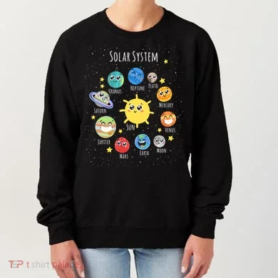 Solar System Children's Illustration Women's Sweatshirt
