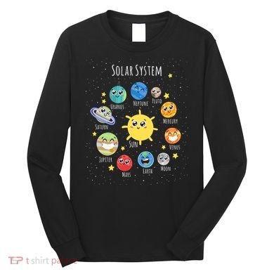 Solar System Children's Illustration Long Sleeve Shirt
