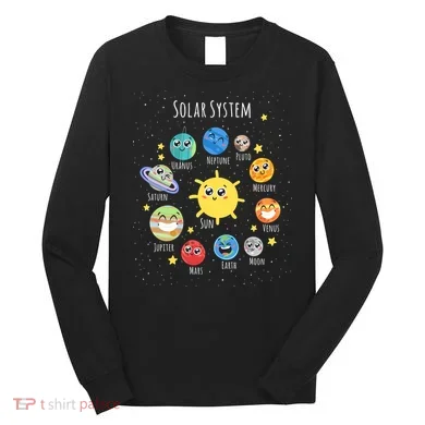 Solar System Children's Illustration Long Sleeve Shirt