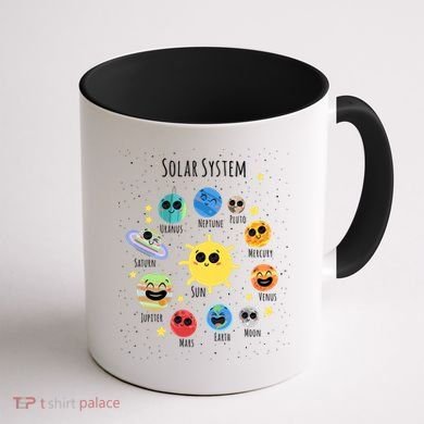 Solar System Children's Illustration Coffee Mug back