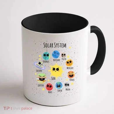 Solar System Children's Illustration Coffee Mug back