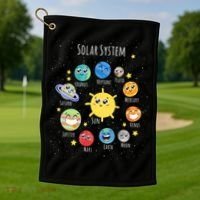Solar System Children's Illustration Golf Towel thumb 1