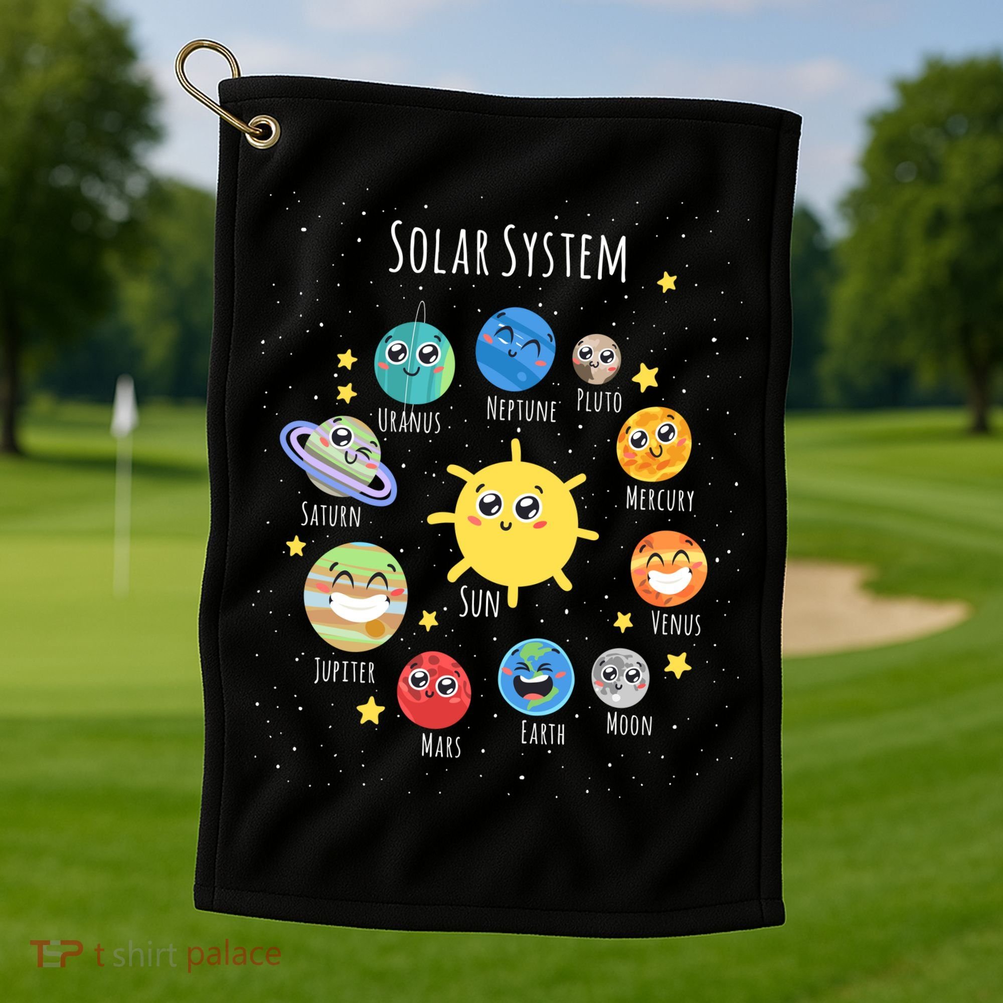 Solar System Children's Illustration Golf Towel