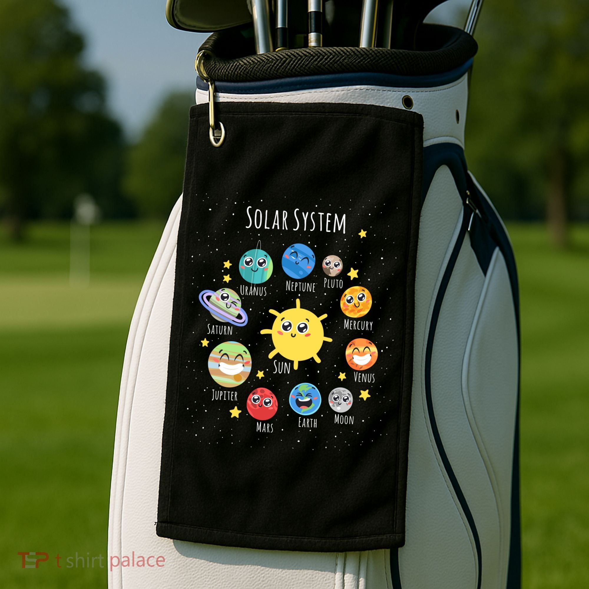 Solar System Children's Illustration Golf Towel