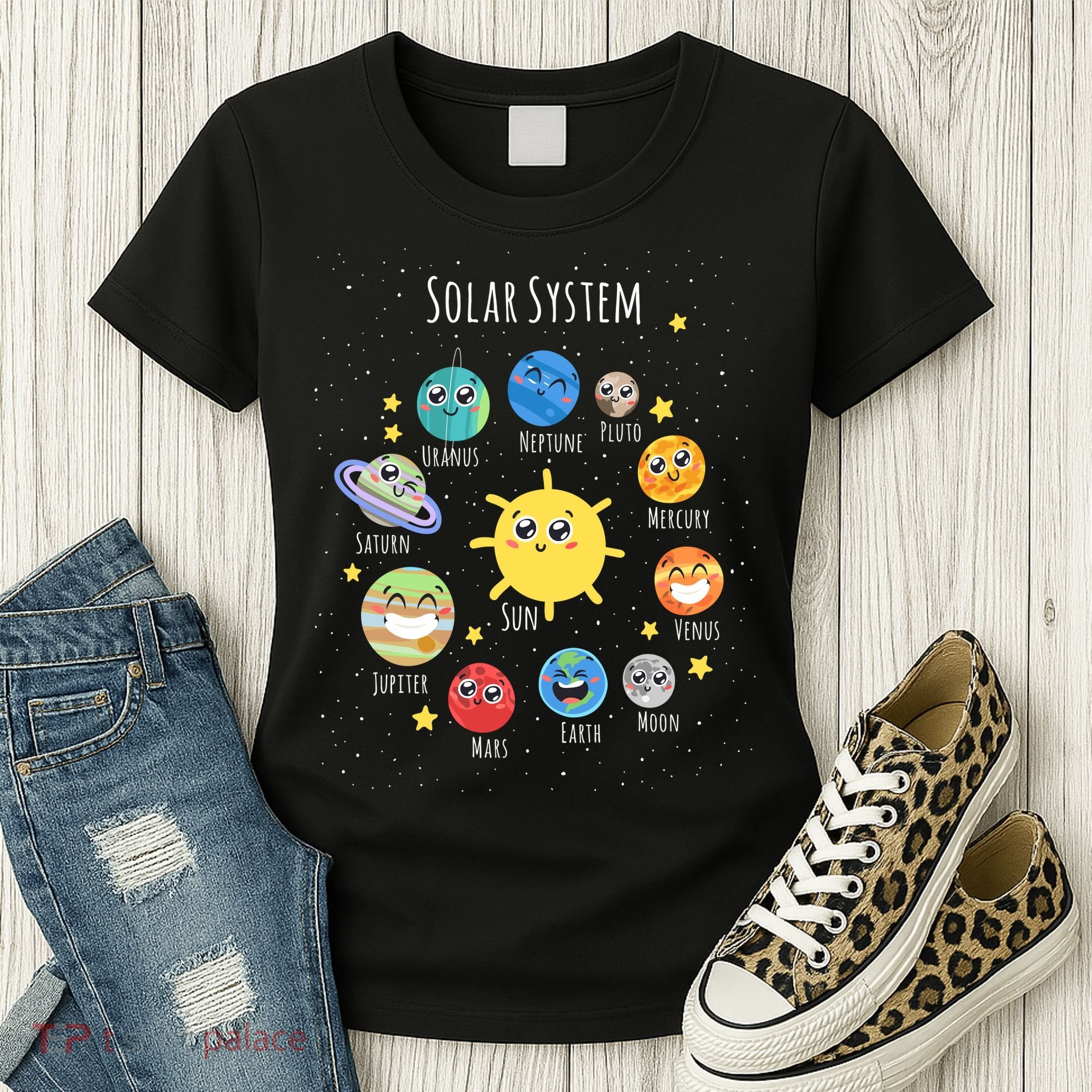 Solar System Children's Illustration Women's T-Shirt
