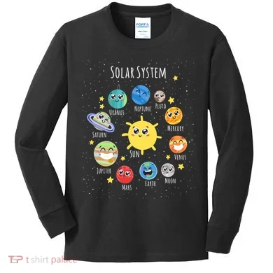 Solar System Children's Illustration Kids Long Sleeve Shirt