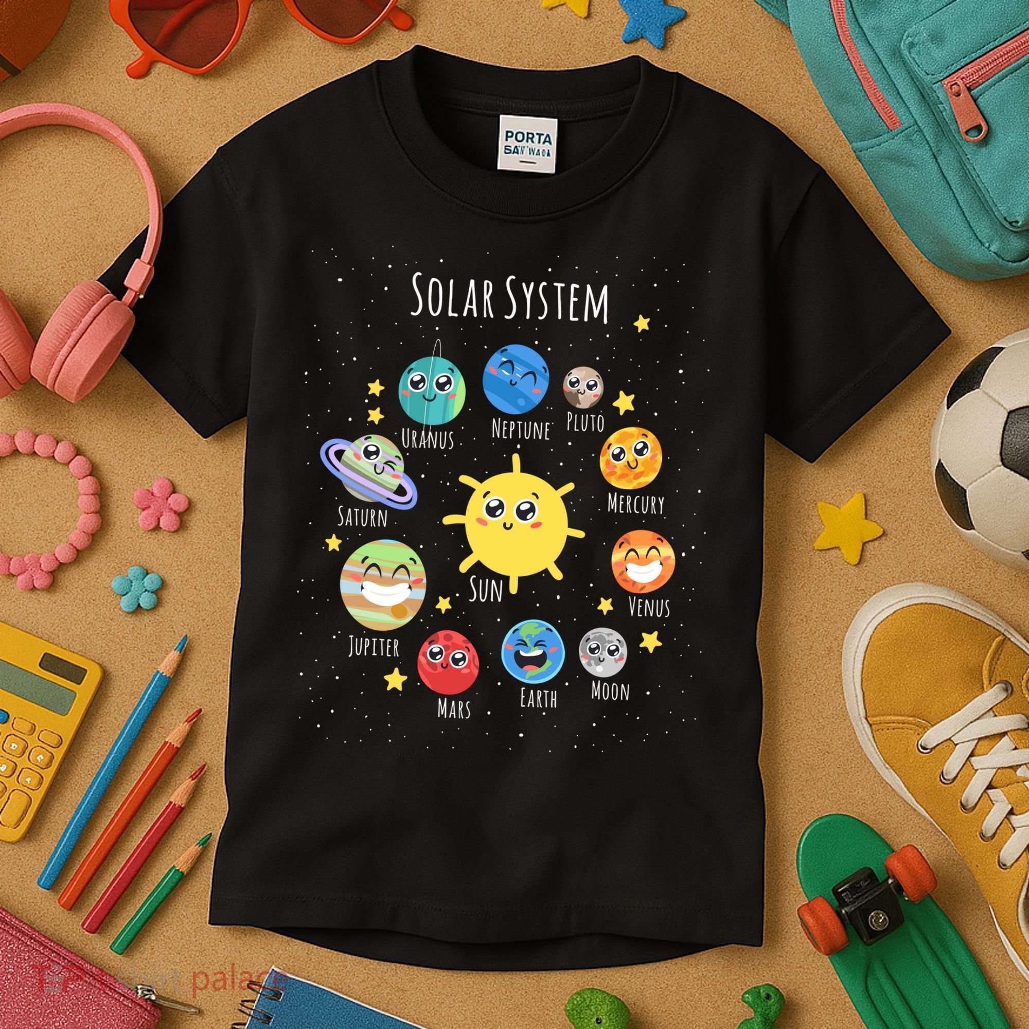 Solar System Children's Illustration Kids T-Shirt