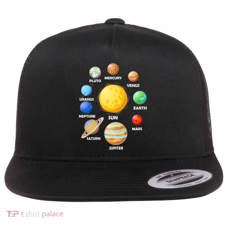 Solar System Planets Flat Bill Trucker Hat