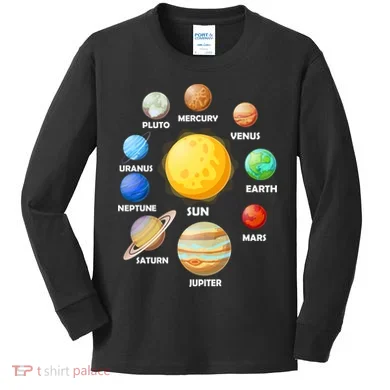 Solar System Planets Kids Long Sleeve Shirt
