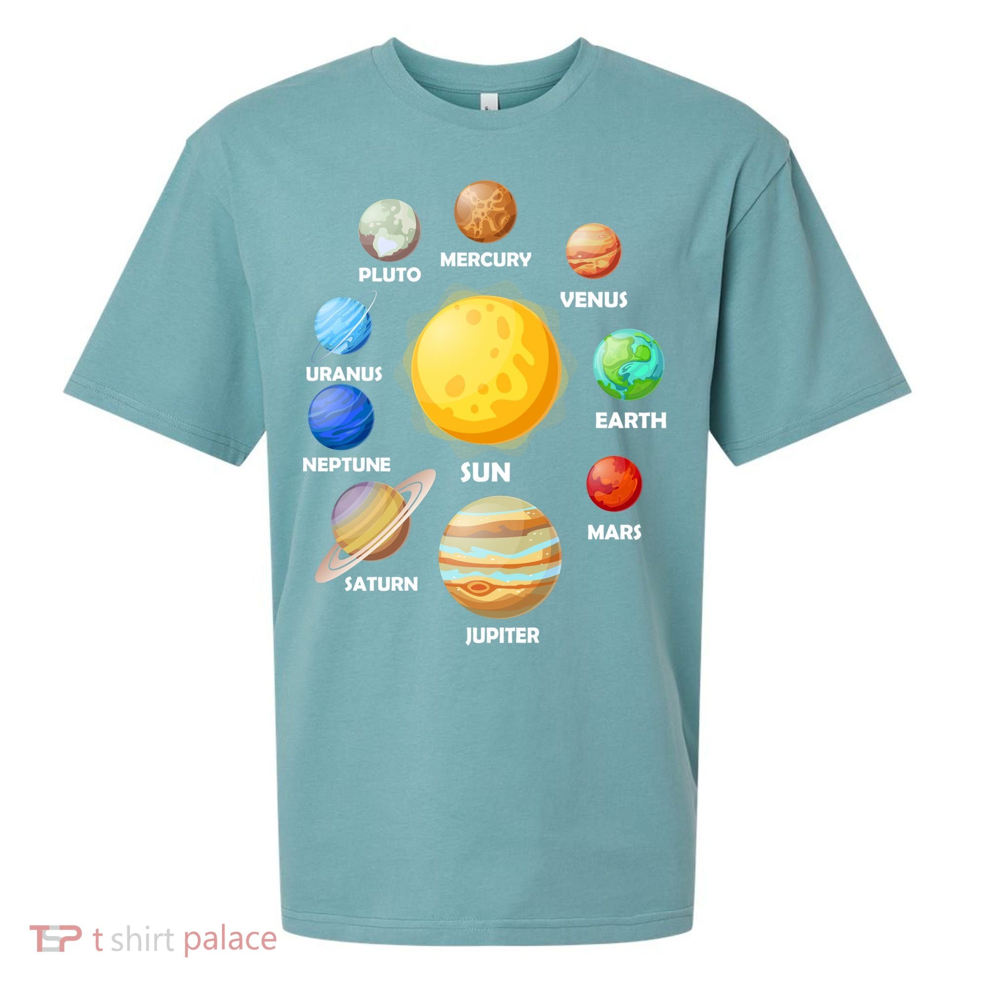 Solar System Planets Sueded Cloud Jersey T-Shirt