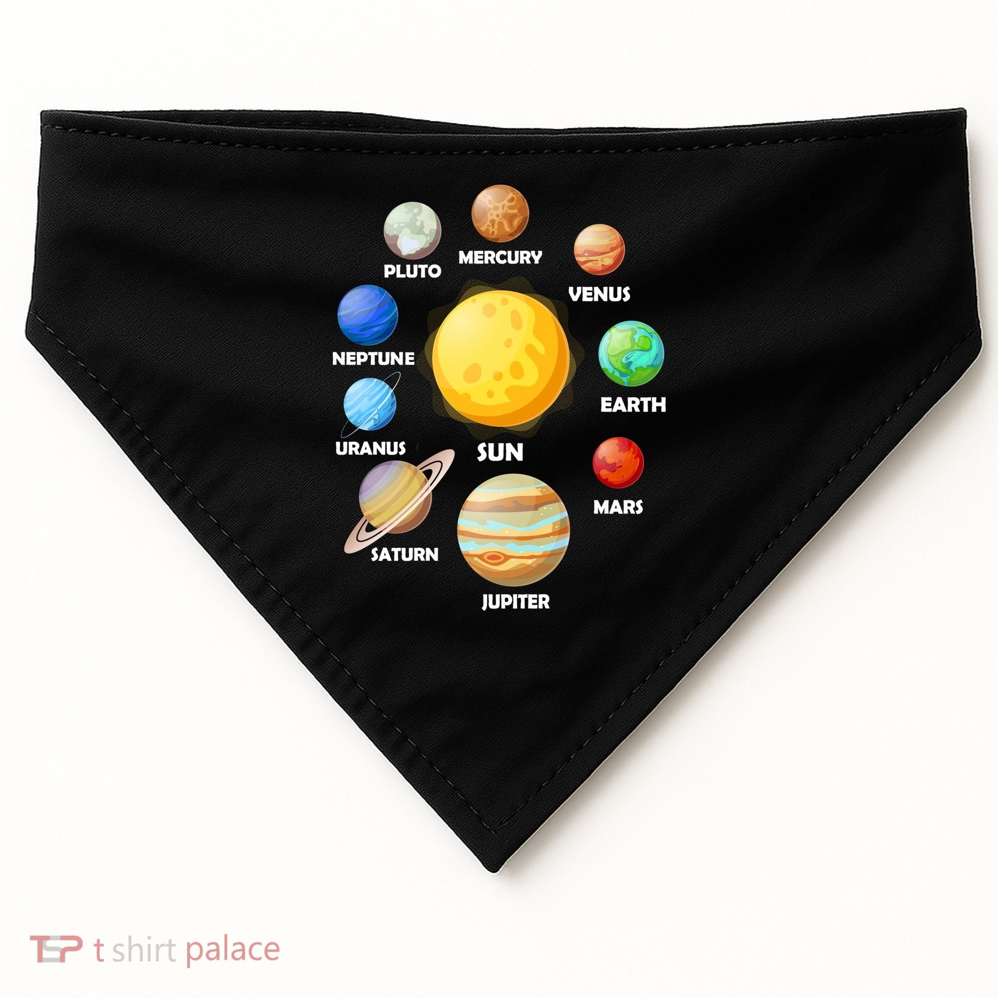 Solar System Planets Sun Mars USA-Made Doggie Bandana